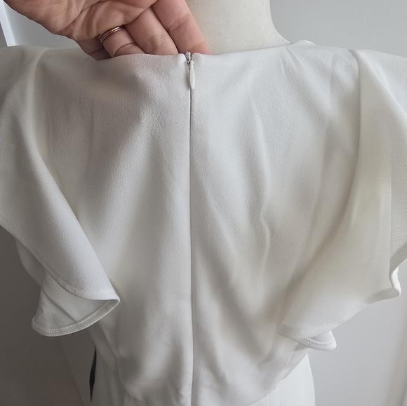 Donna Morgan White Ruffle Mini Dress, Size 8 NWT - Picture 7 of 10